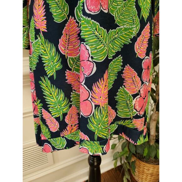 Simply Southern Hawaiian Hibiscus Floral Print Knee Length Tunic Dress Small - Picture 4 of 11